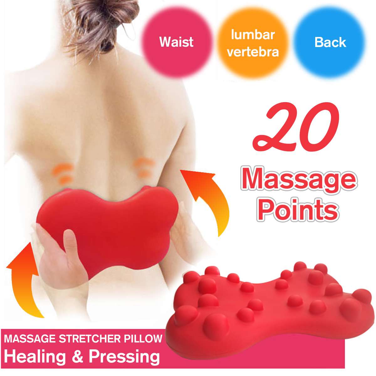 Relax Back Massager Spine Pain Relief Pillow – Comfort & Support for Your Back