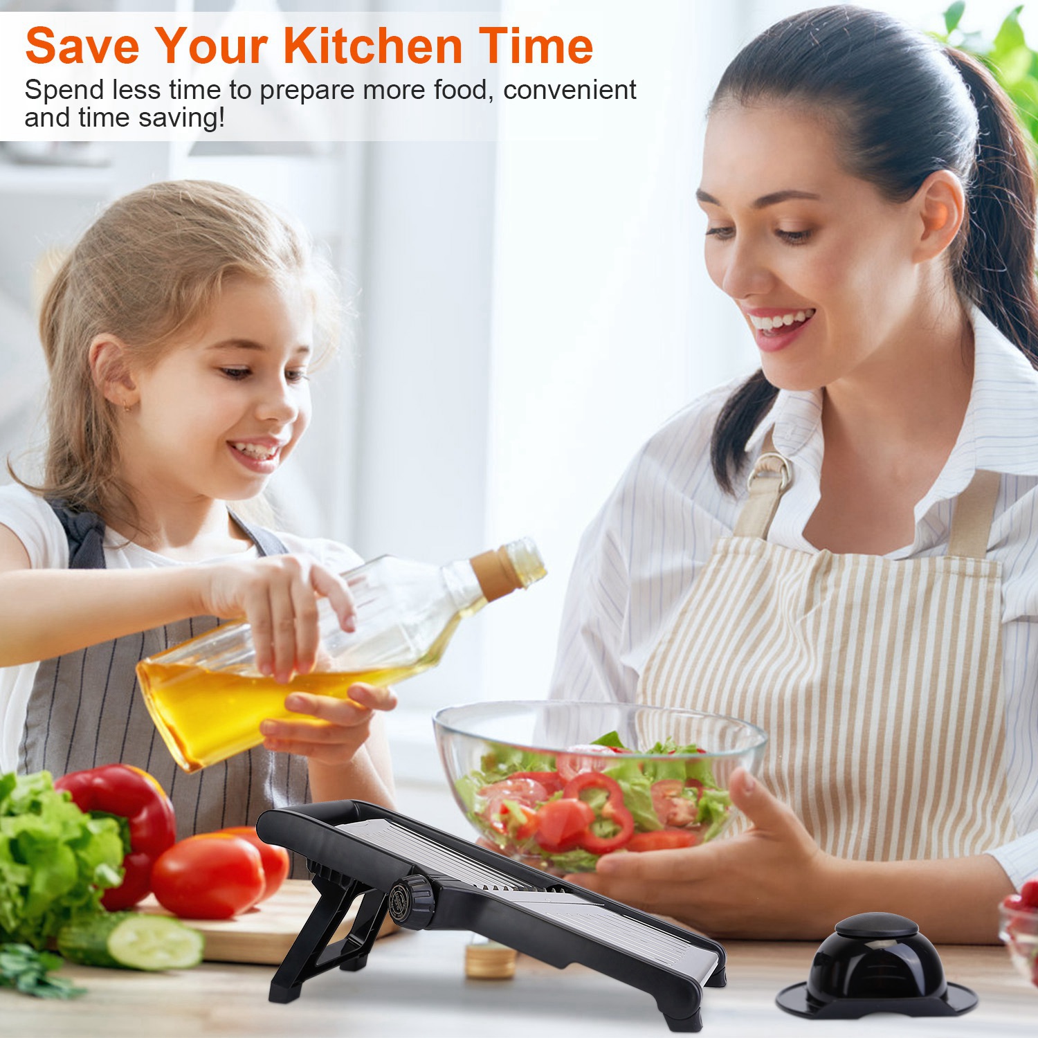 ORANGLES Mandoline Food Slicer – Stainless Steel Vegetable & Fruit Cutter with 5 Blades - elegant presentation - exhibiting components - Image 6 of 6 | ideal for home | Discount on Mandoline Food Slicer – Stainless Steel Vegetable & Fruit Cutter with 5 Blades Virginia | Free Shipping ORANGLES