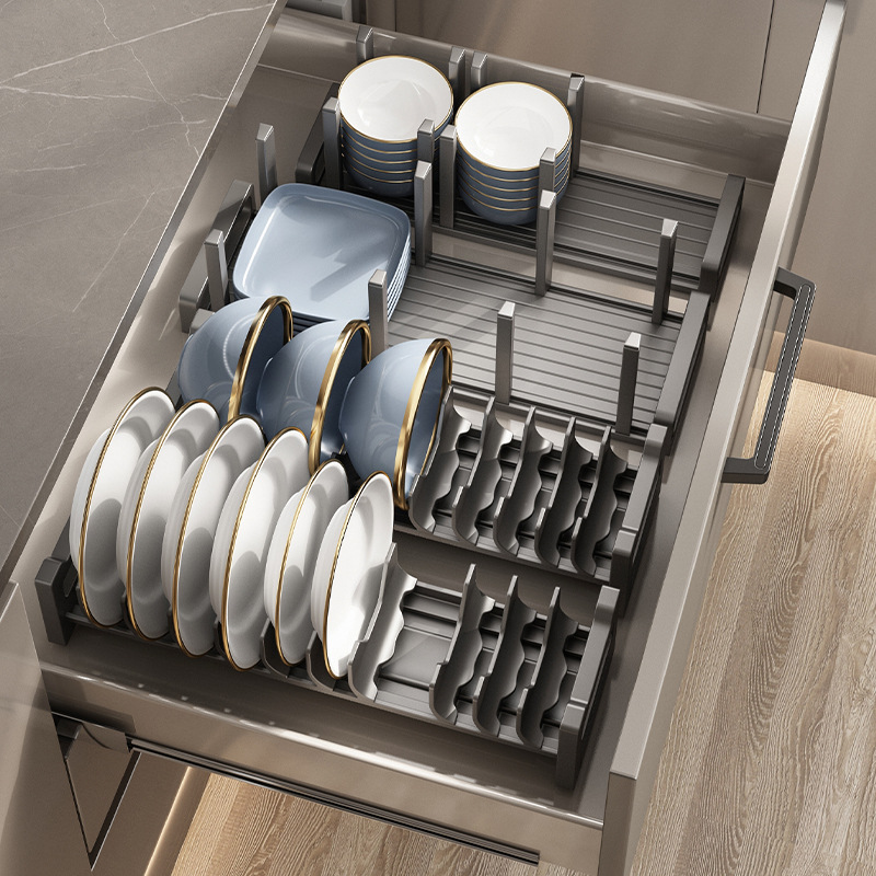 Kitchen Bowl & Dish Storage Rack – Tableware Organizer