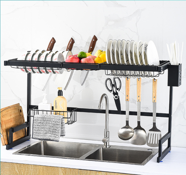 Stainless Steel Sink Rack – Kitchen Drain Basket & Dish Storage Organizer