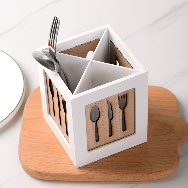 Wooden Kitchen Storage Box – Spoon & Chopsticks Organizer