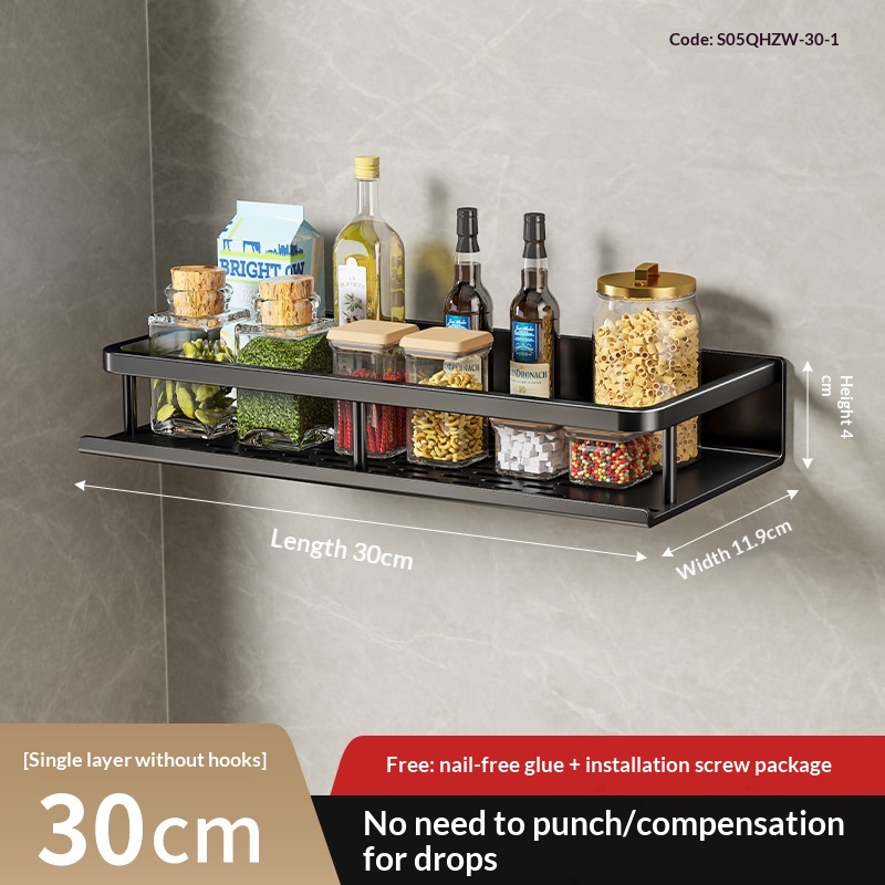 ORANGLES Kitchen Wall‑Mount Storage Rack – Multifunctional Seasoning Organizer - angled perspective - presenting advantages - Image 4 of 6 | fits any environment | Purchase Kitchen Wall‑Mount Storage Rack – Multifunctional Seasoning Organizer Michigan | Free Shipping ORANGLES