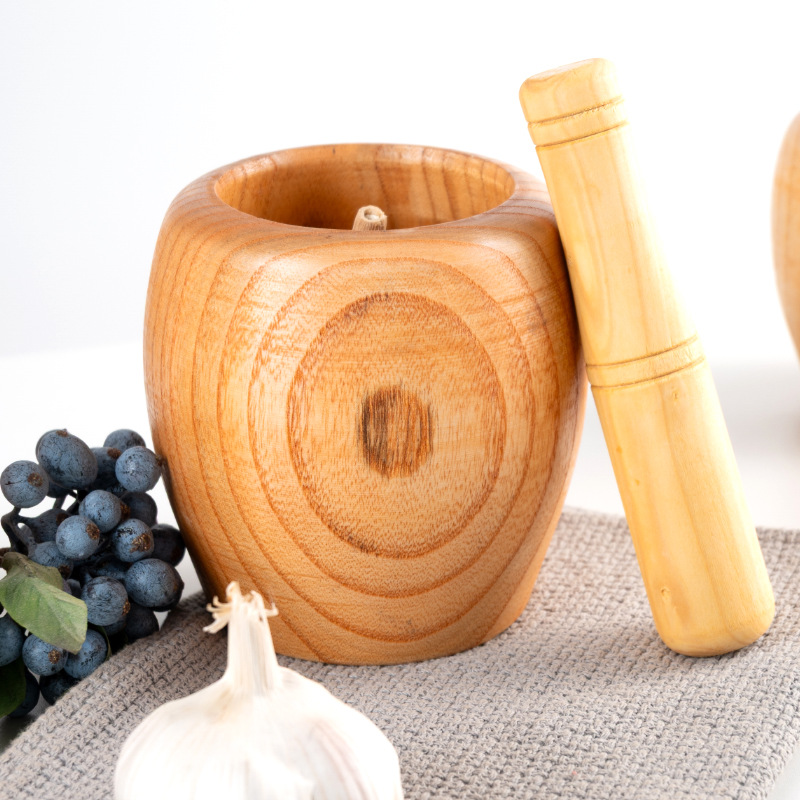 ORANGLES Solid Wood Household Garlic Press Masher - angled perspective - presenting advantages - Image 4 of 5 | fits any environment | Purchase Solid Wood Household Garlic Press Masher Michigan | Free Shipping ORANGLES