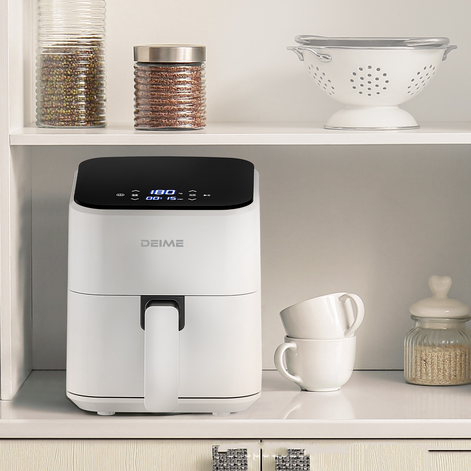 ORANGLES Multifunctional Touch Screen Oil‑Free Air Fryer - detailed closeup view - illustrating benefits - Image 3 of 5 | created for all | Shop Multifunctional Touch Screen Oil‑Free Air Fryer North Carolina | Free Shipping ORANGLES