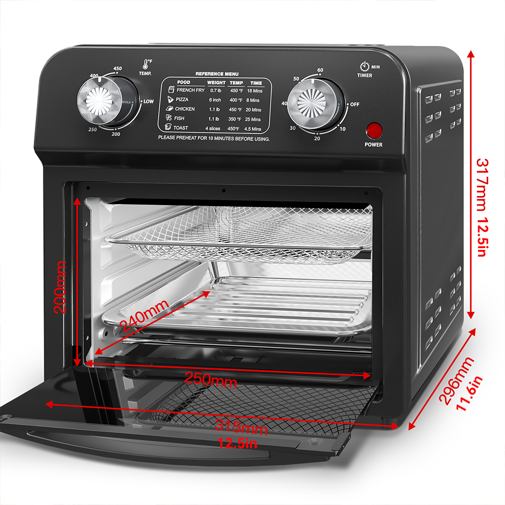 ORANGLES 12.5Qt Dual Knob Control Air Fryer Oven - detailed closeup view - Image 3 of 4 | great for travel | Texas | Free Shipping ORANGLES