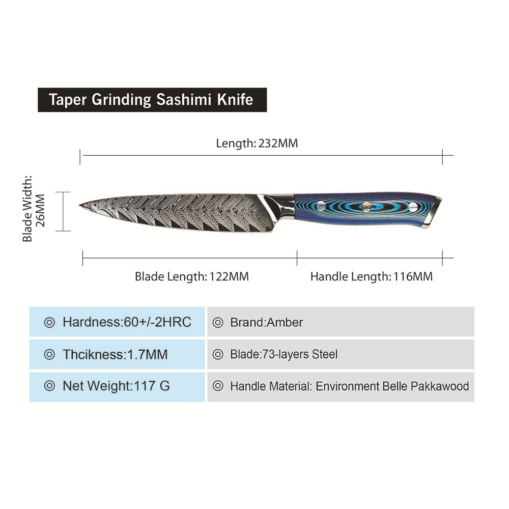 ORANGLES Household Damascus Fruit Multipurpose Knife - high resolution display - exposing craftsmanship - Image 2 of 5 | built for everyone | Household Damascus Fruit Multipurpose Knife for sale Georgia | Free Shipping ORANGLES