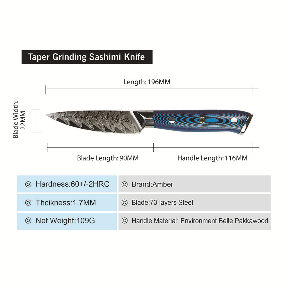 ORANGLES Household Damascus Fruit Multipurpose Knife - detailed closeup view - illustrating benefits - Image 3 of 5 | created for all | Shop Household Damascus Fruit Multipurpose Knife North Carolina | Free Shipping ORANGLES