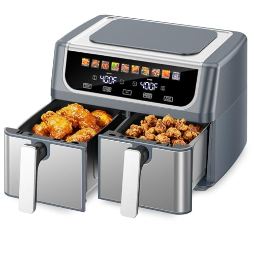 ORANGLES Double Basket Air Fryer – 9.5L, 10 Modes - high resolution display - exposing craftsmanship - Image 2 of 2 | built for everyone | Double Basket Air Fryer – 9.5L, 10 Modes for sale Georgia | Free Shipping ORANGLES