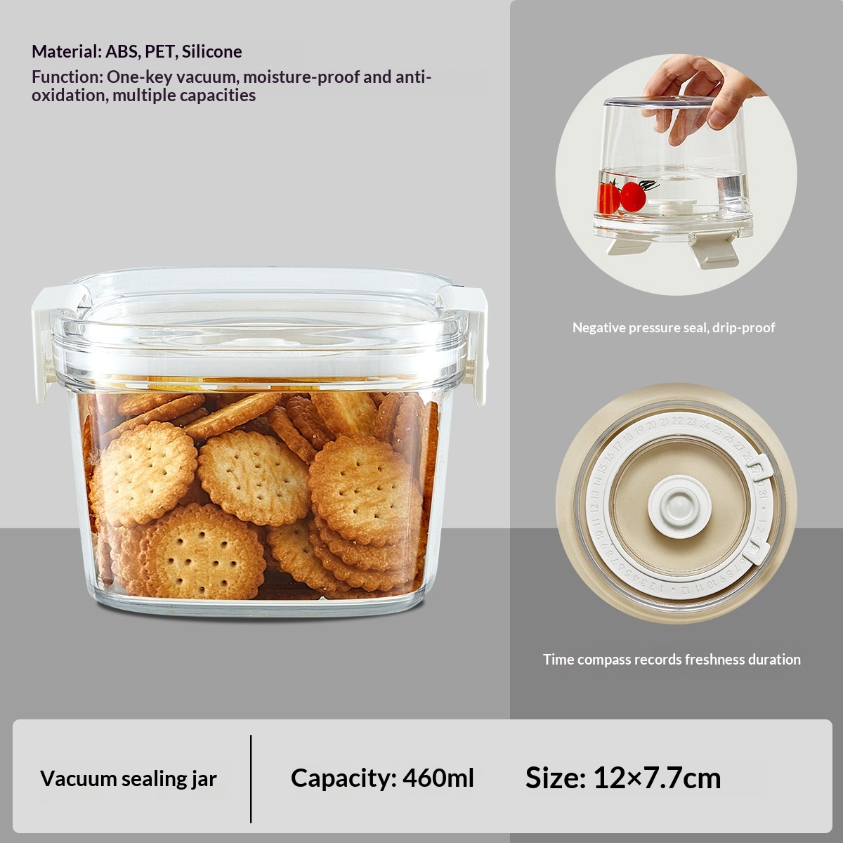 ORANGLES Electric Vacuum Sealing Jar – Fresh Storage - full product showcase - displaying specifications - Image 5 of 6 | adapts to any space | Electric Vacuum Sealing Jar – Fresh Storage deal New Jersey | Free Shipping ORANGLES
