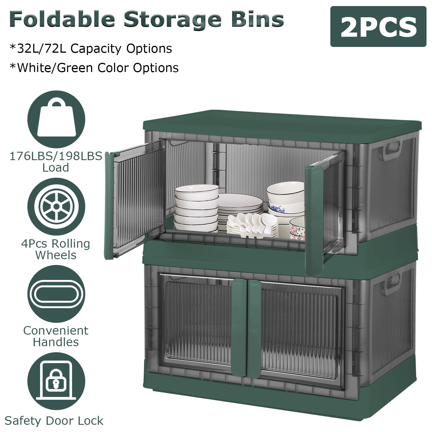 ORANGLES Foldable Storage Bins with Lid – 2Pc Set - detailed closeup view - illustrating benefits - Image 3 of 6 | created for all | Shop Foldable Storage Bins with Lid – 2Pc Set North Carolina | Free Shipping ORANGLES