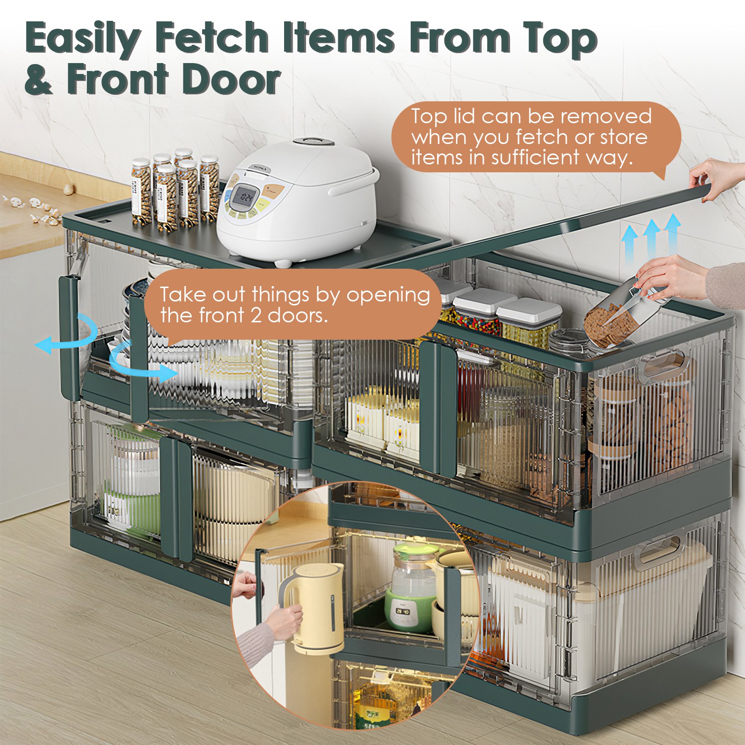 ORANGLES Foldable Storage Bins with Lid – 2Pc Set - full product showcase - displaying specifications - Image 5 of 6 | adapts to any space | Foldable Storage Bins with Lid – 2Pc Set deal New Jersey | Free Shipping ORANGLES