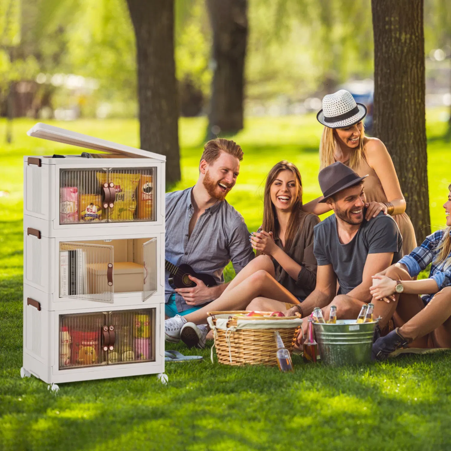 ORANGLES 3Pc Foldable Storage Bins – Magnetic Door - full product showcase - displaying specifications - Image 5 of 5 | adapts to any space | 3Pc Foldable Storage Bins – Magnetic Door deal New Jersey | Free Shipping ORANGLES