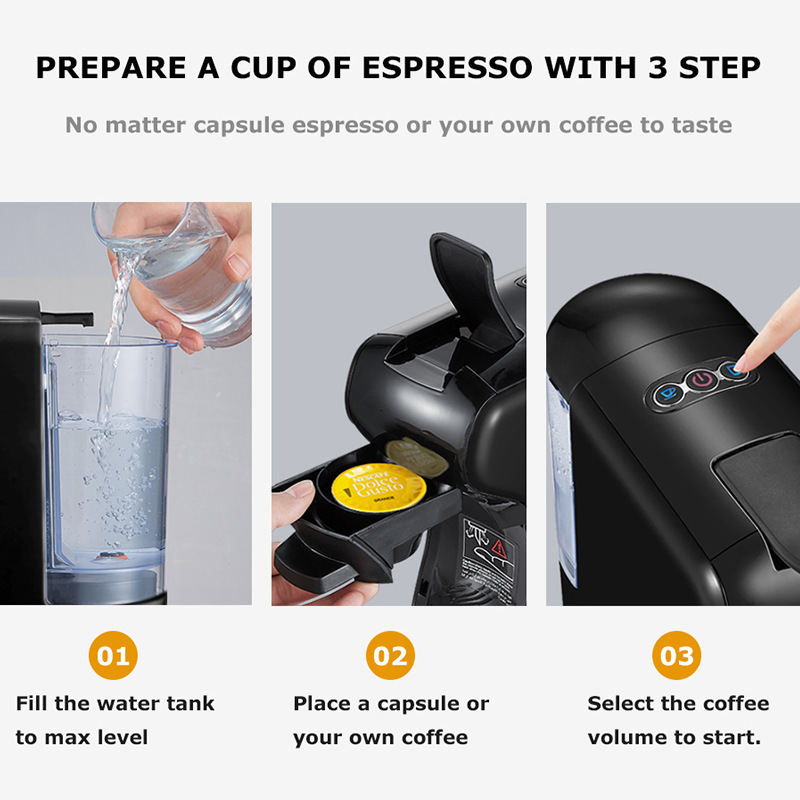 ORANGLES Italian Coffee Machine Capsule Multifunctional Stylish - detailed closeup view - Image 3 of 4 | great for travel | Texas | Free Shipping ORANGLES