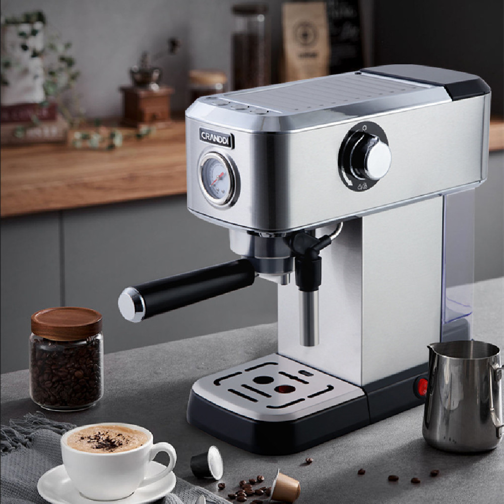 ORANGLES Automatic Coffee Machine Italian Semi Automatic Steam Foam - high resolution display - Image 2 of 3 | perfect for office | California | Free Shipping ORANGLES