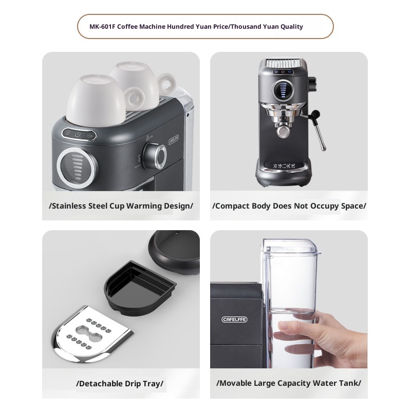 ORANGLES Best Home Espresso Machines Small All In One Semi Automatic Steam - angled perspective - Image 4 of 5 | excellent for daily use | New York | Free Shipping ORANGLES