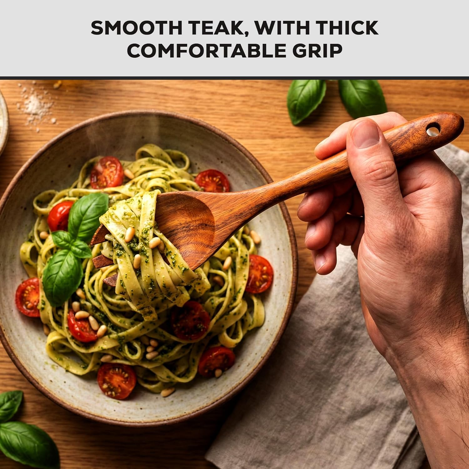 ORANGLES 6‑Piece Wooden Spoon Set – Teak Heat‑Resistant Kitchenware - angled perspective - presenting advantages - Image 4 of 4 | fits any environment | Purchase 6‑Piece Wooden Spoon Set – Teak Heat‑Resistant Kitchenware Michigan | Free Shipping ORANGLES