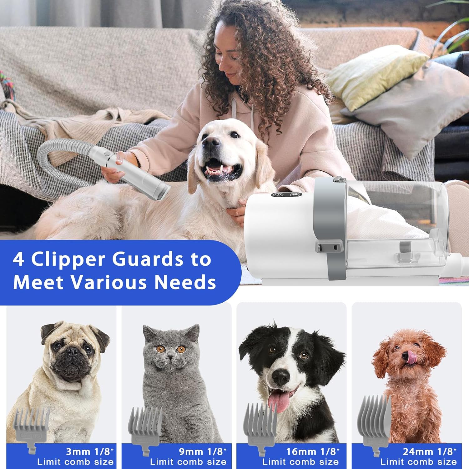 ORANGLES Professional Dog Grooming Clippers – Low Noise & Suction - full product showcase - displaying specifications - Image 5 of 6 | adapts to any space | Professional Dog Grooming Clippers – Low Noise & Suction deal New Jersey | Free Shipping ORANGLES