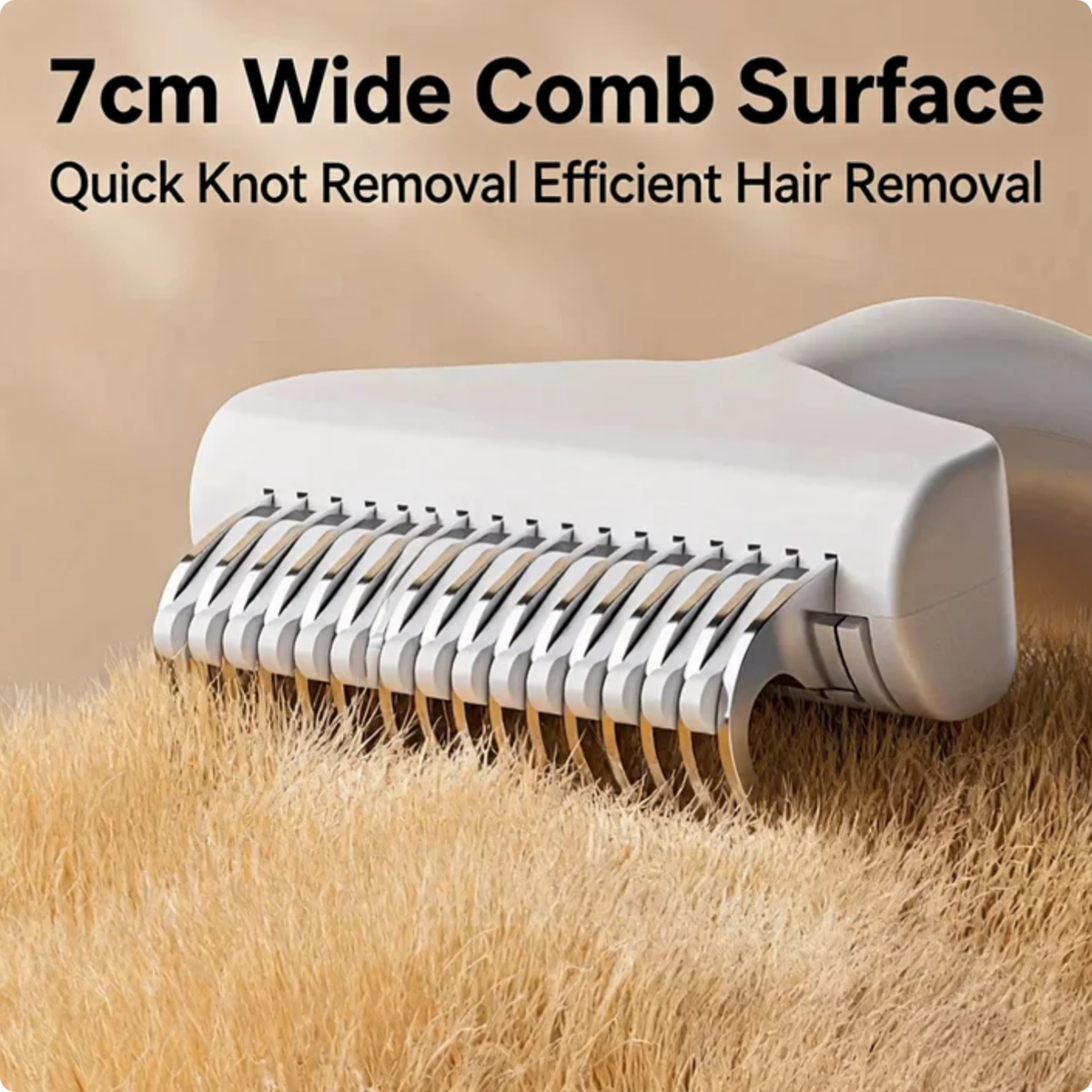 ORANGLES Pet Dematting Comb – Self‑Cleaning Deshedding Brush - detailed closeup view - illustrating benefits - Image 3 of 5 | created for all | Shop Pet Dematting Comb – Self‑Cleaning Deshedding Brush North Carolina | Free Shipping ORANGLES