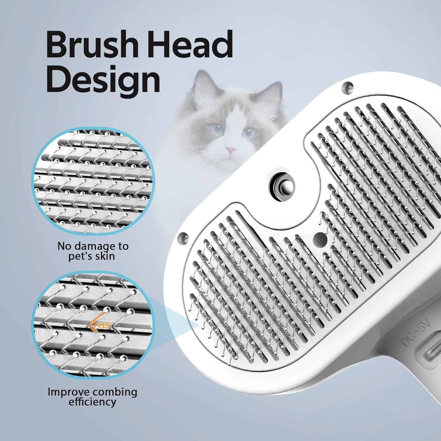 ORANGLES Spray Detangling Comb – Cat & Dog Grooming Tool - detailed closeup view - illustrating benefits - Image 3 of 6 | created for all | Shop Spray Detangling Comb – Cat & Dog Grooming Tool North Carolina | Free Shipping ORANGLES