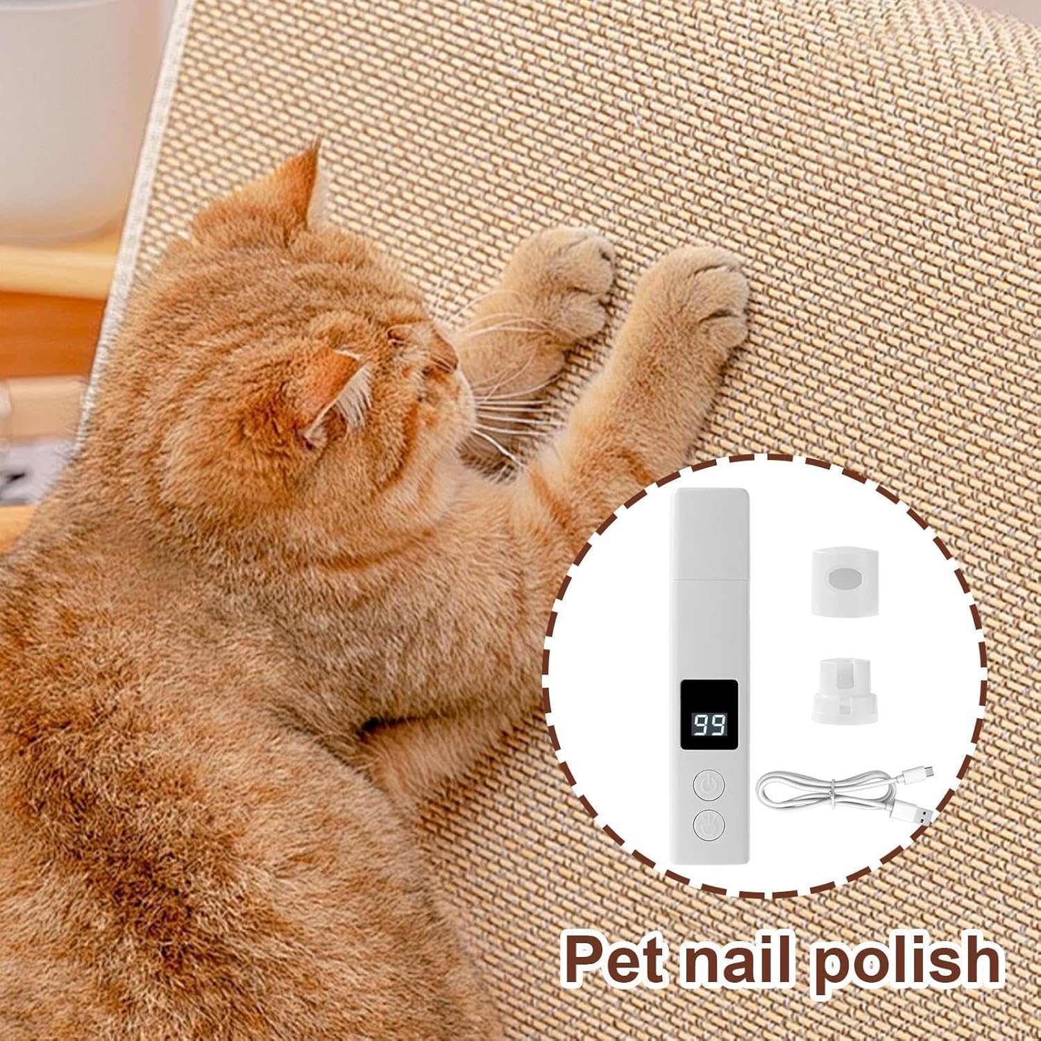 ORANGLES Electric Pet Nail Grinder – LED Light & Dust Cover - detailed closeup view - illustrating benefits - Image 3 of 6 | created for all | Shop Electric Pet Nail Grinder – LED Light & Dust Cover North Carolina | Free Shipping ORANGLES