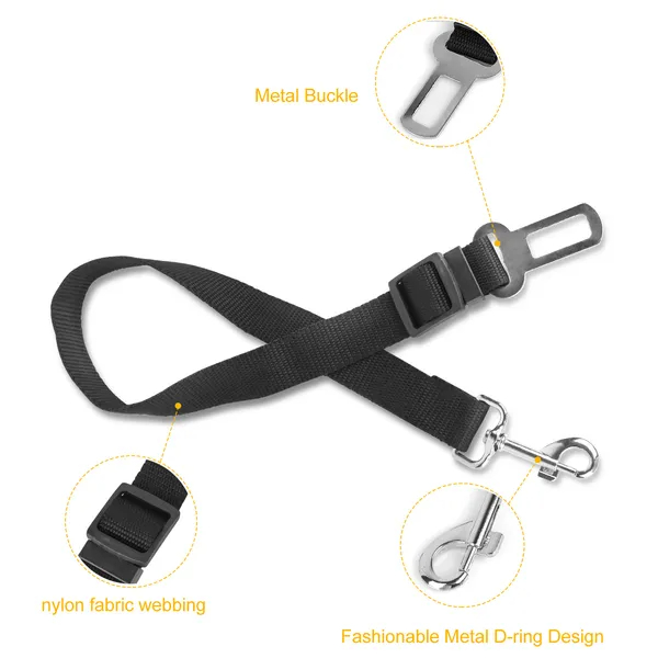 ORANGLES 2Pcs Pet Dog Seat Belt Adjustable Safety Harness - detailed closeup view - illustrating benefits - Image 3 of 5 | created for all | Shop 2Pcs Pet Dog Seat Belt Adjustable Safety Harness North Carolina | Free Shipping ORANGLES