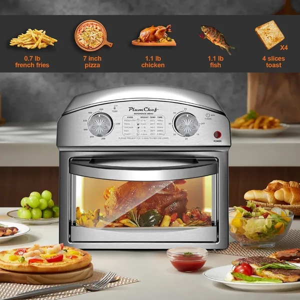 ORANGLES 12L Stainless Steel Air Fryer Oven – Family Sized Countertop Combo - angled perspective - presenting advantages - Image 4 of 4 | fits any environment | Purchase 12L Stainless Steel Air Fryer Oven – Family Sized Countertop Combo Michigan | Free Shipping ORANGLES