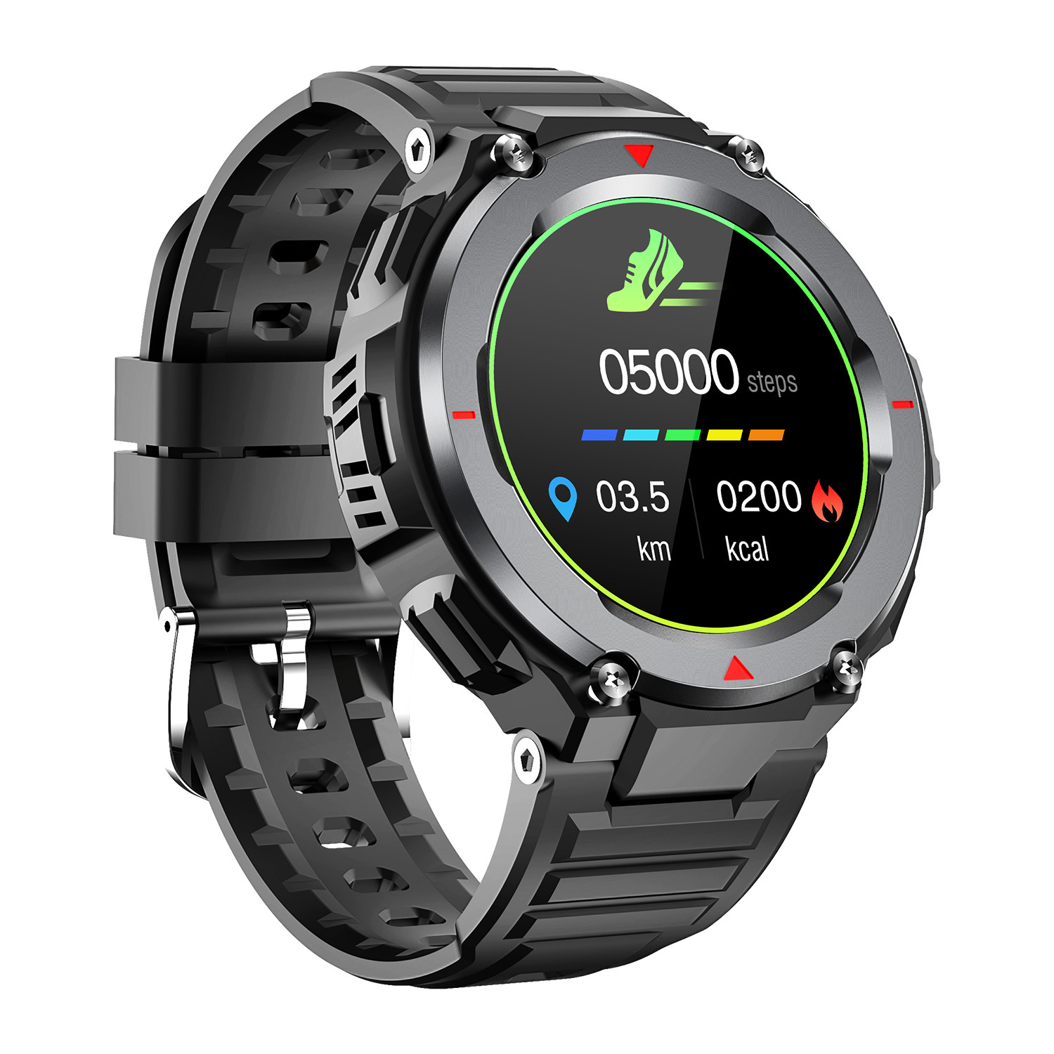 ORANGLES S25 Round Screen Smart Sports Watch With Large Battery And Long Standby - detailed closeup view - illustrating benefits - Image 3 of 4 | created for all | Shop S25 Round Screen Smart Sports Watch With Large Battery And Long Standby North Carolina | Free Shipping ORANGLES
