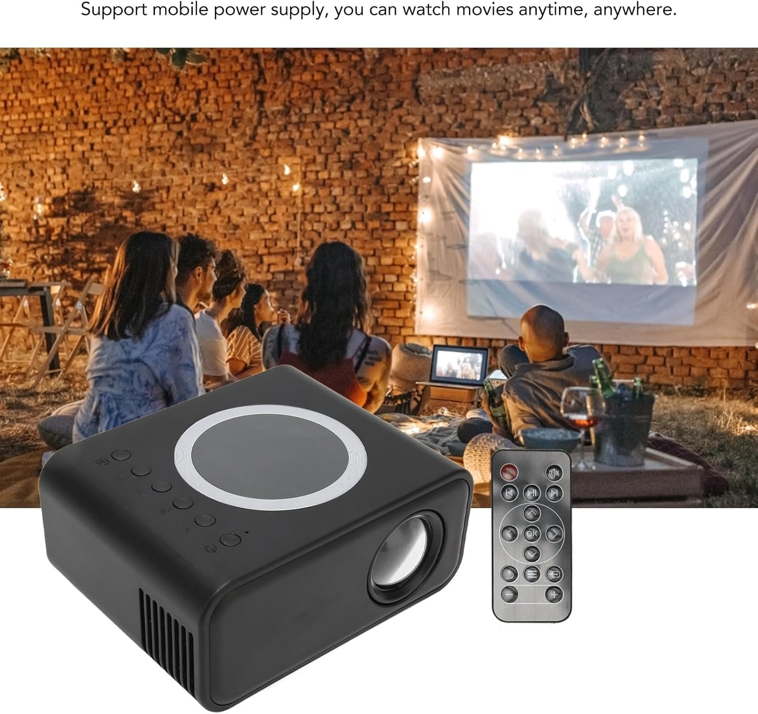 ORANGLES Portable Mini Projector With LED Lamp And Long Life - detailed closeup view - illustrating benefits - Image 3 of 5 | created for all | Shop Portable Mini Projector With LED Lamp And Long Life North Carolina | Free Shipping ORANGLES