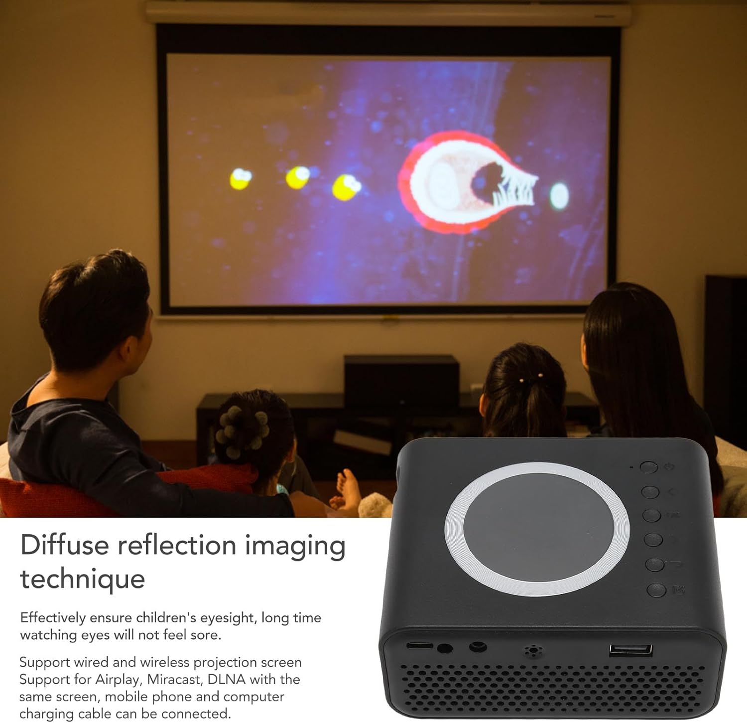 ORANGLES Portable Mini Projector With LED Lamp And Long Life - angled perspective - presenting advantages - Image 4 of 5 | fits any environment | Purchase Portable Mini Projector With LED Lamp And Long Life Michigan | Free Shipping ORANGLES