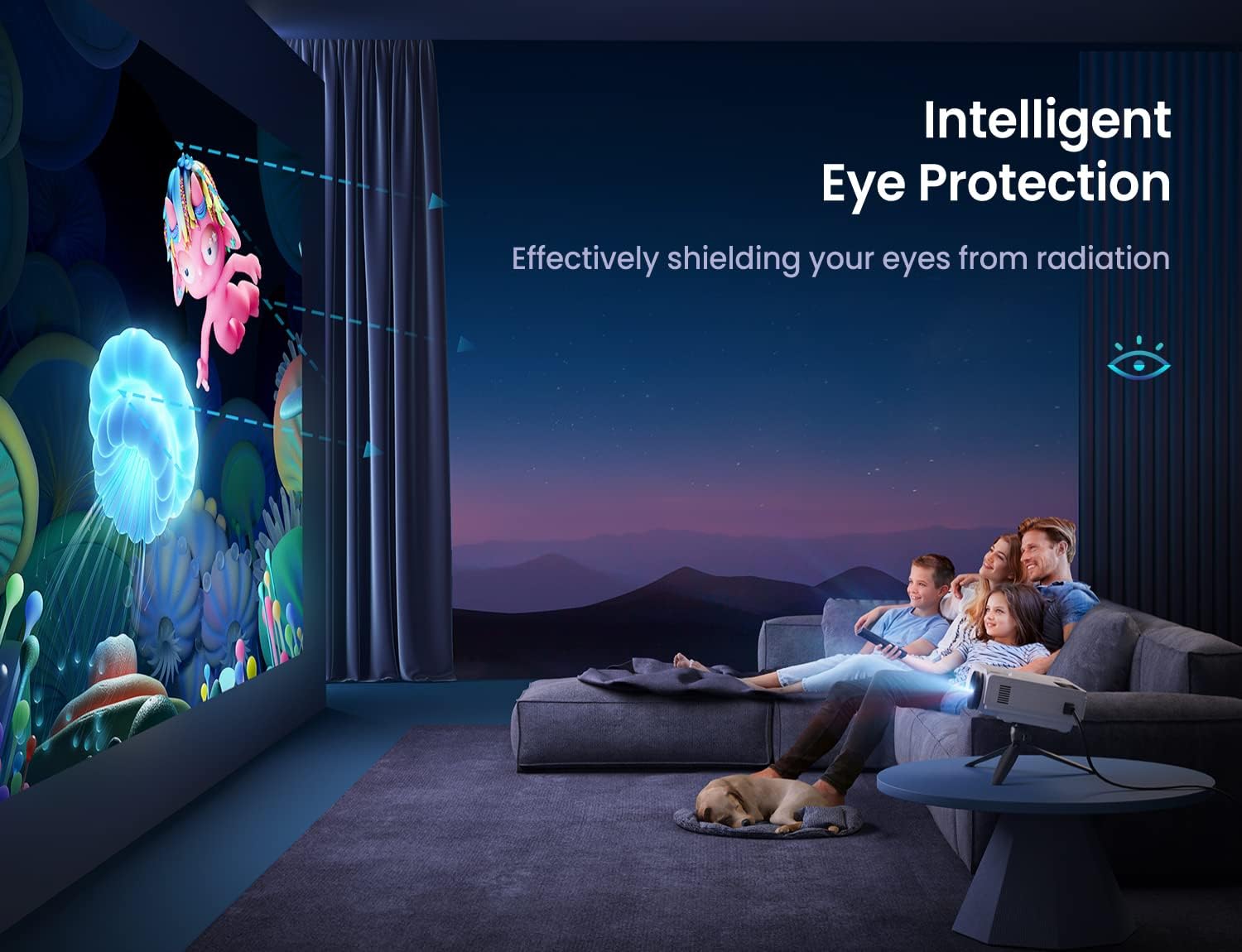 ORANGLES Mini Home Theater 1080p HD Portable Projector - full product showcase - displaying specifications - Image 5 of 6 | adapts to any space | Mini Home Theater 1080p HD Portable Projector deal New Jersey | Free Shipping ORANGLES