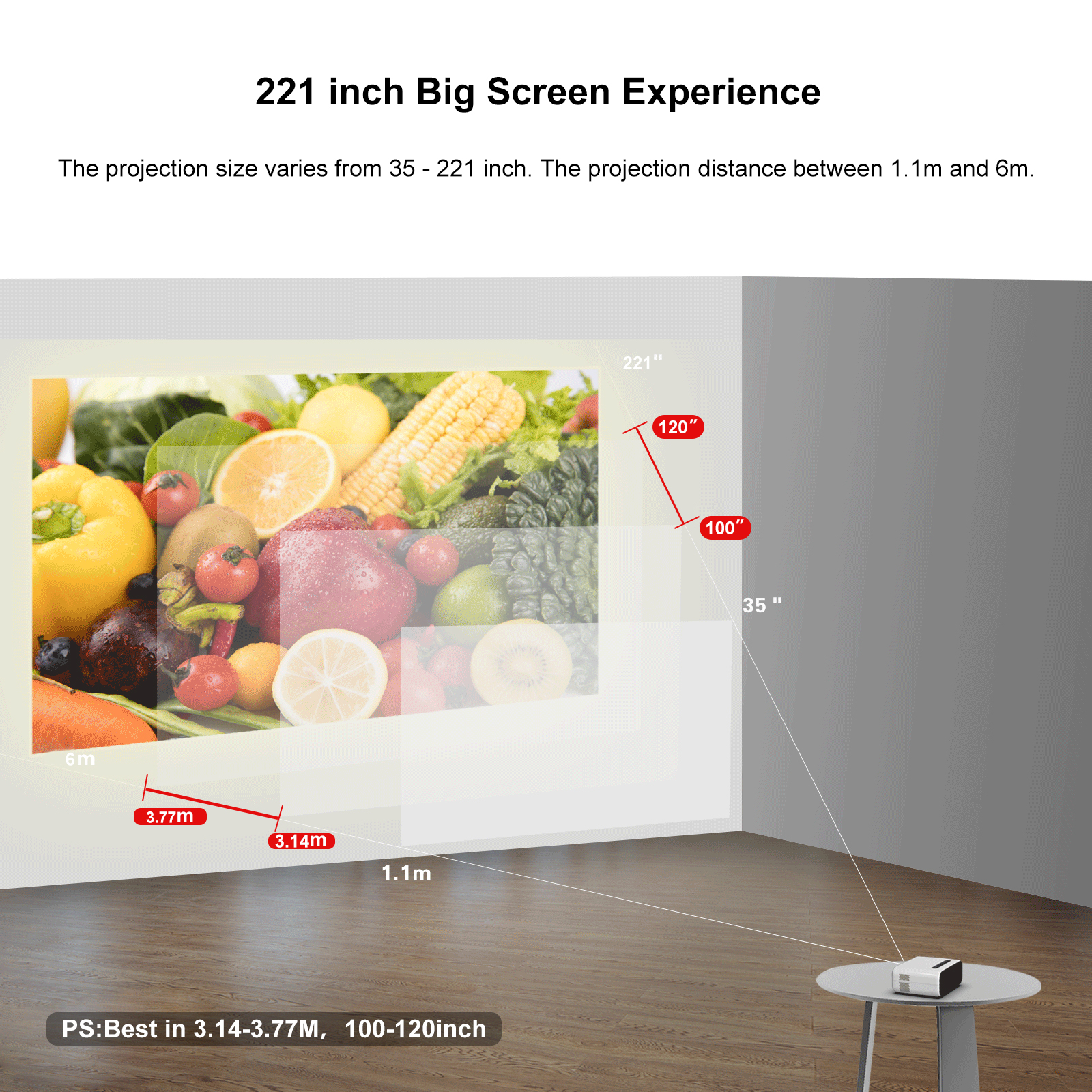 ORANGLES HD Mini Home Projector LED For Theater And Kids Gifts - detailed closeup view - illustrating benefits - Image 3 of 4 | created for all | Shop HD Mini Home Projector LED For Theater And Kids Gifts North Carolina | Free Shipping ORANGLES