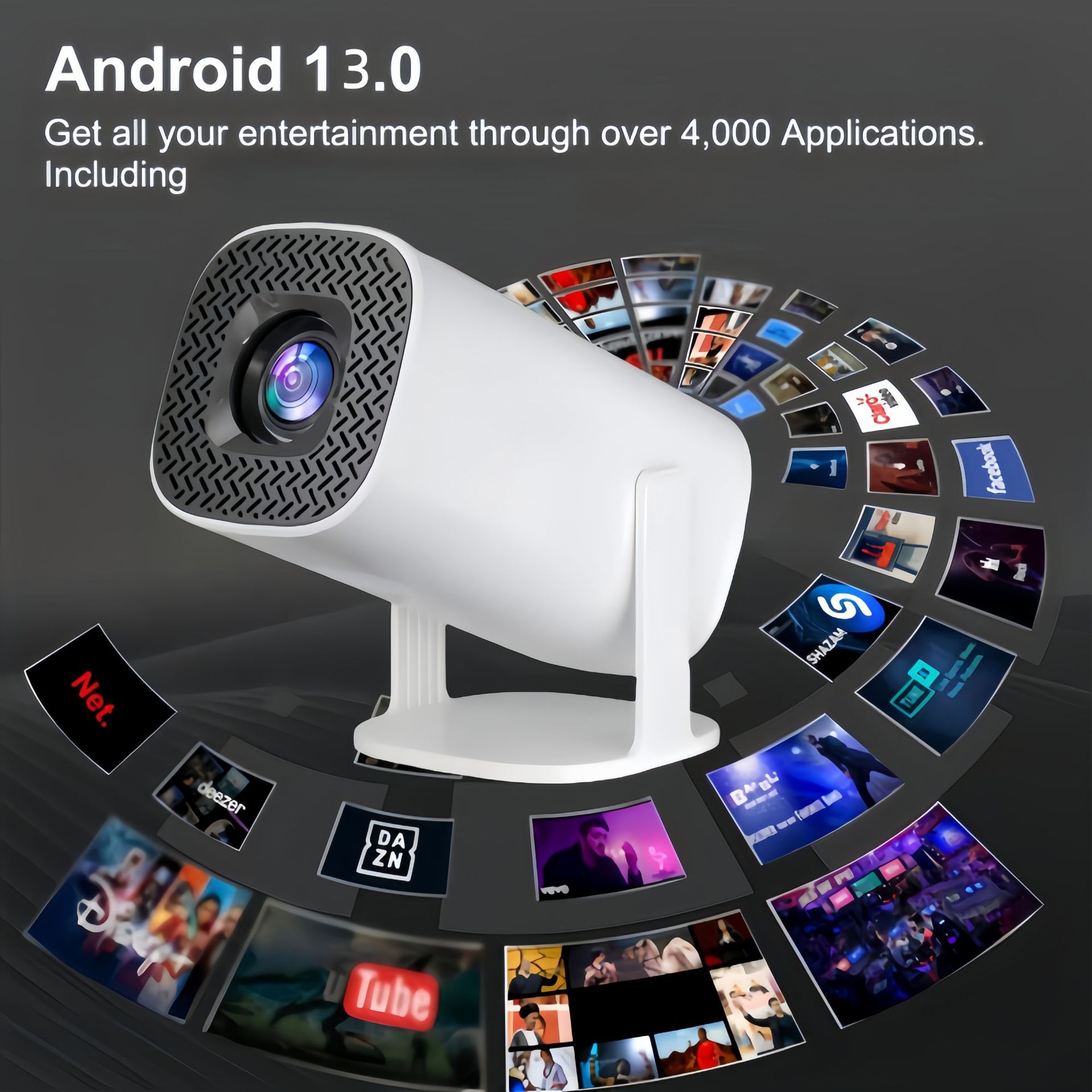 ORANGLES Ultra Clear HD Home Theater Projector With Phone Screen Sharing - angled perspective - presenting advantages - Image 4 of 5 | fits any environment | Purchase Ultra Clear HD Home Theater Projector With Phone Screen Sharing Michigan | Free Shipping ORANGLES