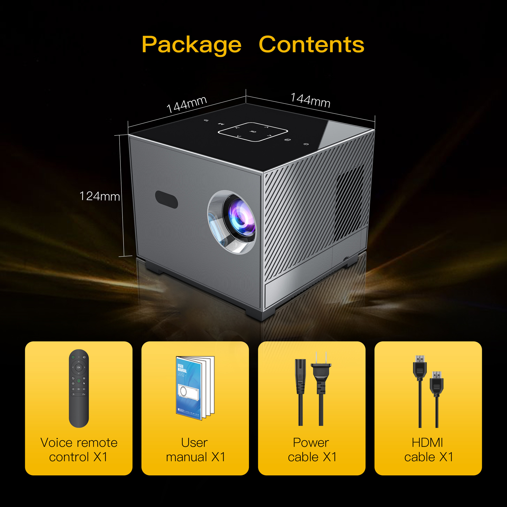 ORANGLES Portable Projectors Mini Office And Home Theater - detailed closeup view - Image 3 of 4 | great for travel | Texas | Free Shipping ORANGLES
