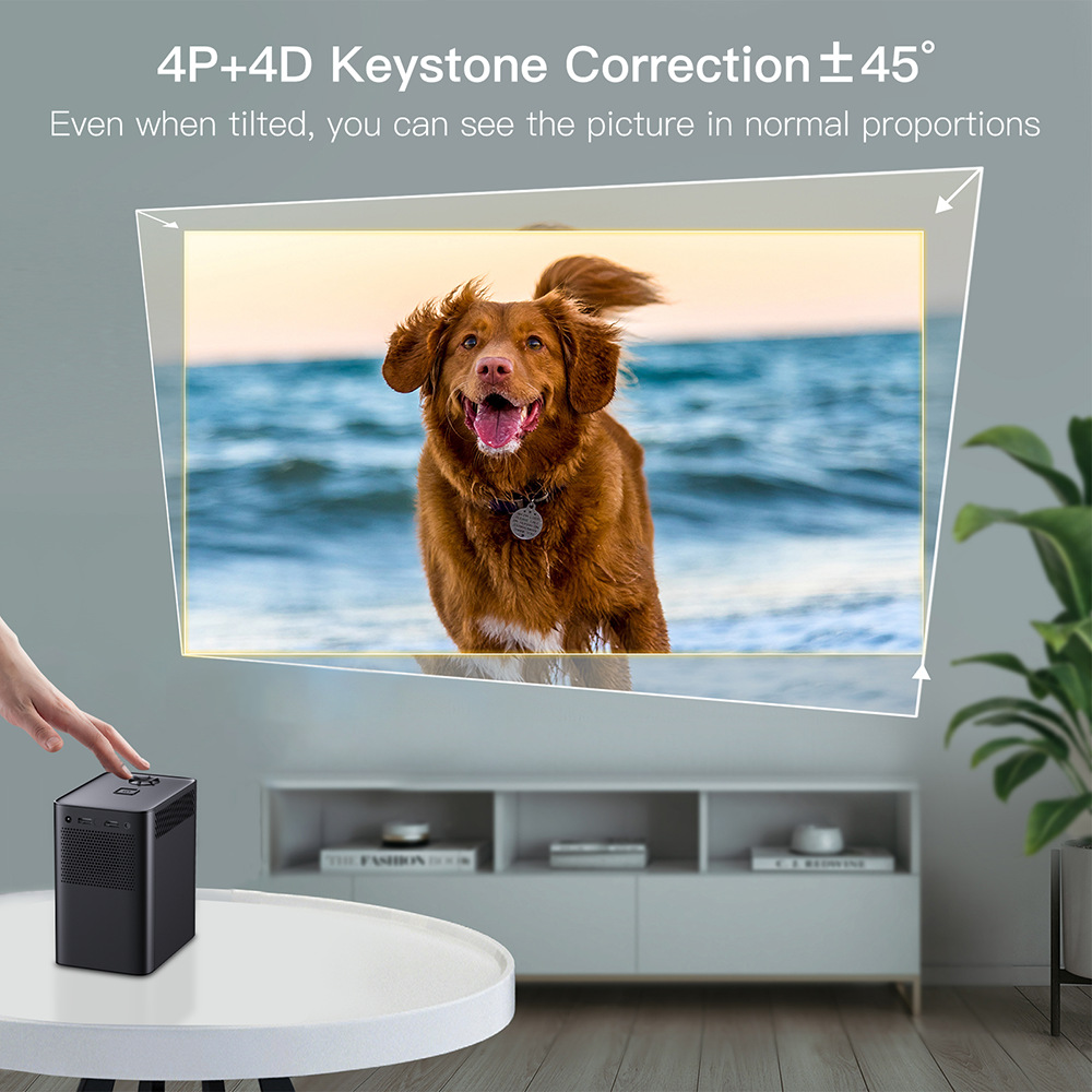 ORANGLES Portable Projector Screen Clear Mini Household Projector - angled perspective - Image 4 of 5 | excellent for daily use | New York | Free Shipping ORANGLES