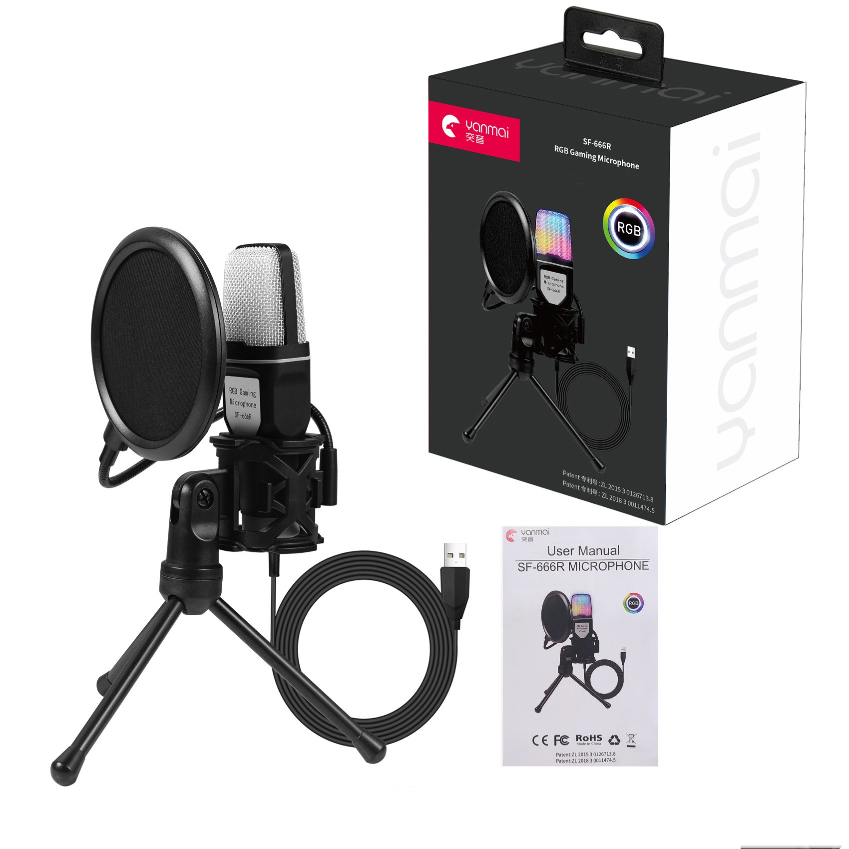 ORANGLES Microphone for Podcast with RGB Gaming Desktop Design - contemporary look - accentuating performance - Image 1227 of 10 | created for all | Microphone for Podcast with RGB Gaming Desktop Design offer Alabama | Free Shipping ORANGLES