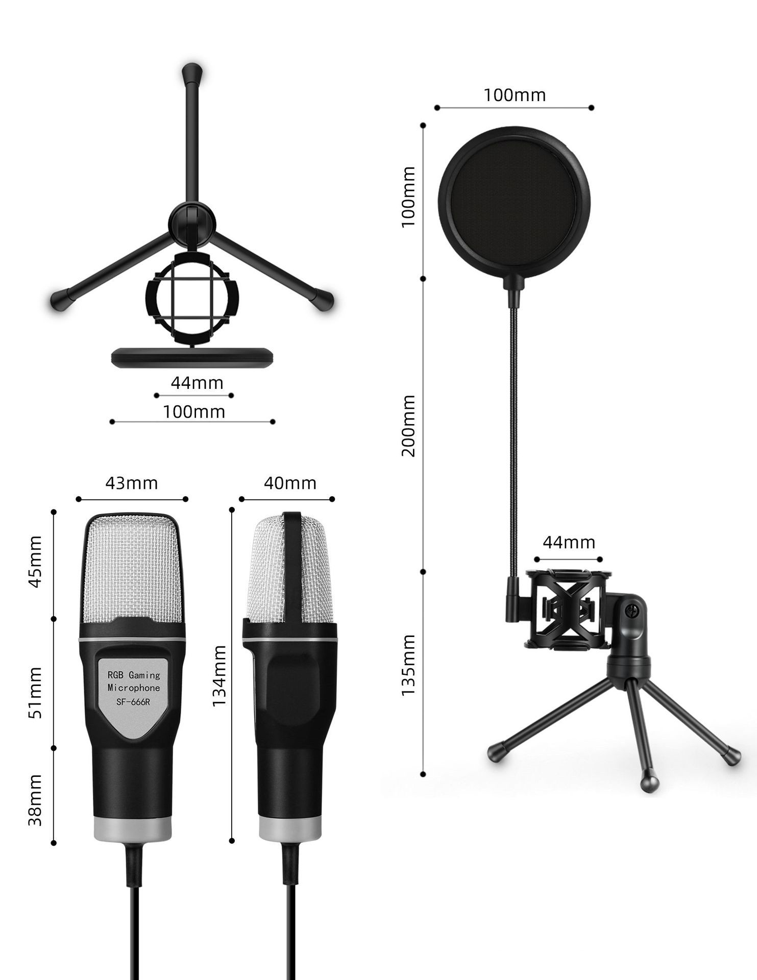 ORANGLES Microphone for Podcast with RGB Gaming Desktop Design - high resolution display - Image 2 of 2 | perfect for office | California | Free Shipping ORANGLES