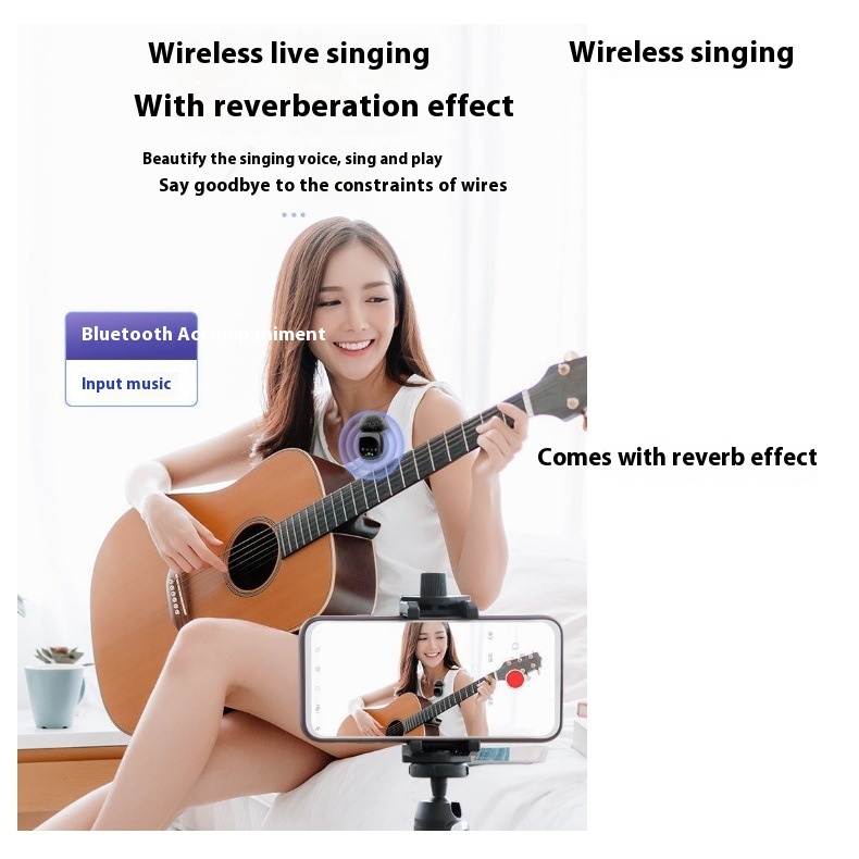ORANGLES Wireless Lavalier Microphone – Bluetooth Mic With Reverb And Accompaniment For Clear Vocals - angled perspective - Image 4 of 5 | excellent for daily use | New York | Free Shipping ORANGLES