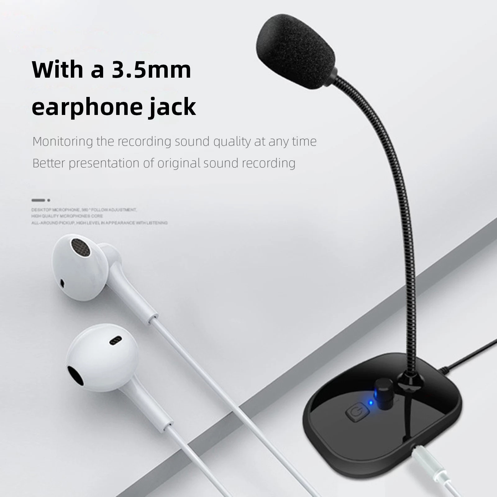 ORANGLES Microphone In The Computer Gooseneck USB With Sound Card Monitor - angled perspective - Image 4 of 6 | excellent for daily use | New York | Free Shipping ORANGLES