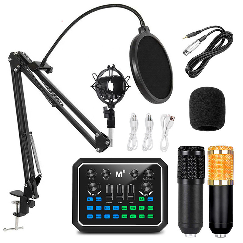 ORANGLES Microphone Set Aluminum Condenser With Sound Card - stunning visual - unveiling characteristics - Image 1237 of 10 | crafted for beginners | Top rated Microphone Set Aluminum Condenser With Sound Card Mississippi | Free Shipping ORANGLES