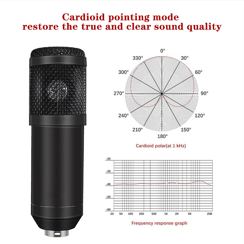 ORANGLES Microphone Set Aluminum Condenser With Sound Card - angled perspective - Image 4 of 4 | excellent for daily use | New York | Free Shipping ORANGLES