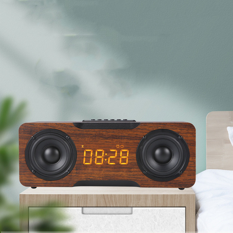 ORANGLES Wooden Clock Bluetooth Speaker With TF Card Support - detailed closeup view - illustrating benefits - Image 3 of 5 | created for all | Shop Wooden Clock Bluetooth Speaker With TF Card Support North Carolina | Free Shipping ORANGLES