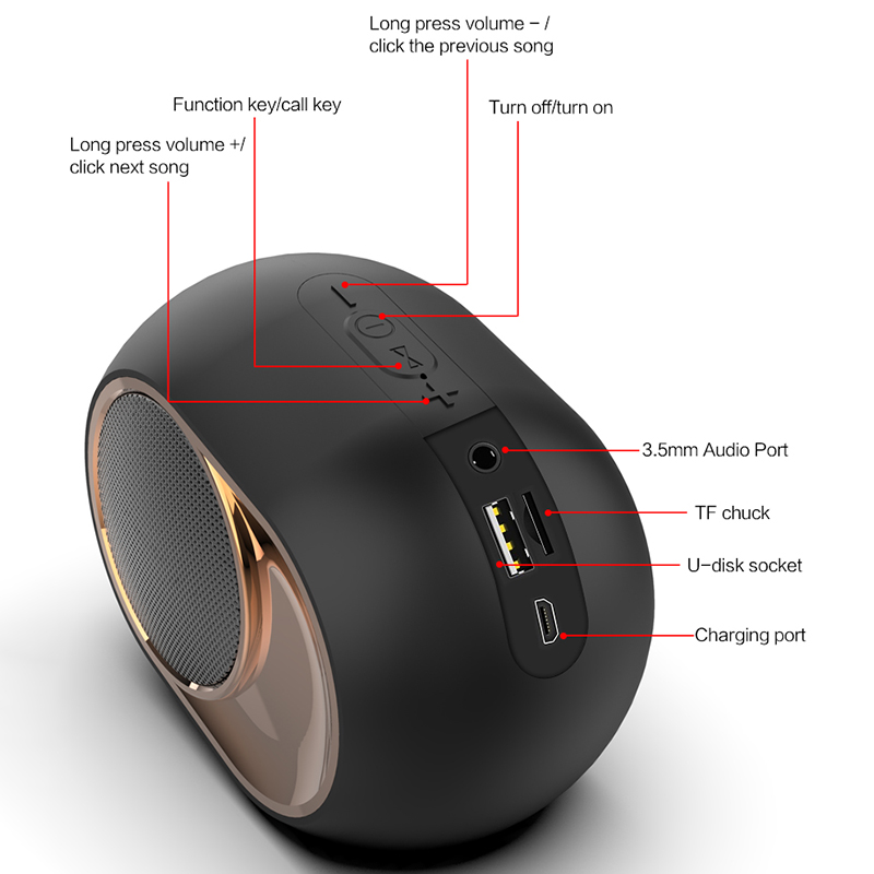 ORANGLES X6 Portable Wireless Bluetooth Speaker With Deep Bass - angled perspective - presenting advantages - Image 4 of 5 | fits any environment | Purchase X6 Portable Wireless Bluetooth Speaker With Deep Bass Michigan | Free Shipping ORANGLES