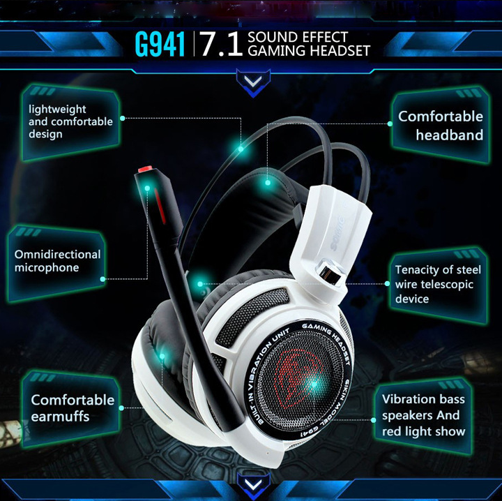 ORANGLES Best Gaming Headsets Under 150 Somic G941 Surround Sound Mic - high resolution display - Image 2 of 3 | perfect for office | California | Free Shipping ORANGLES
