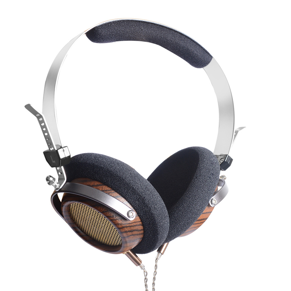 ORANGLES In Ear Monitor Headphones Retro Olive Wood Open Back - angled perspective - Image 4 of 4 | excellent for daily use | New York | Free Shipping ORANGLES