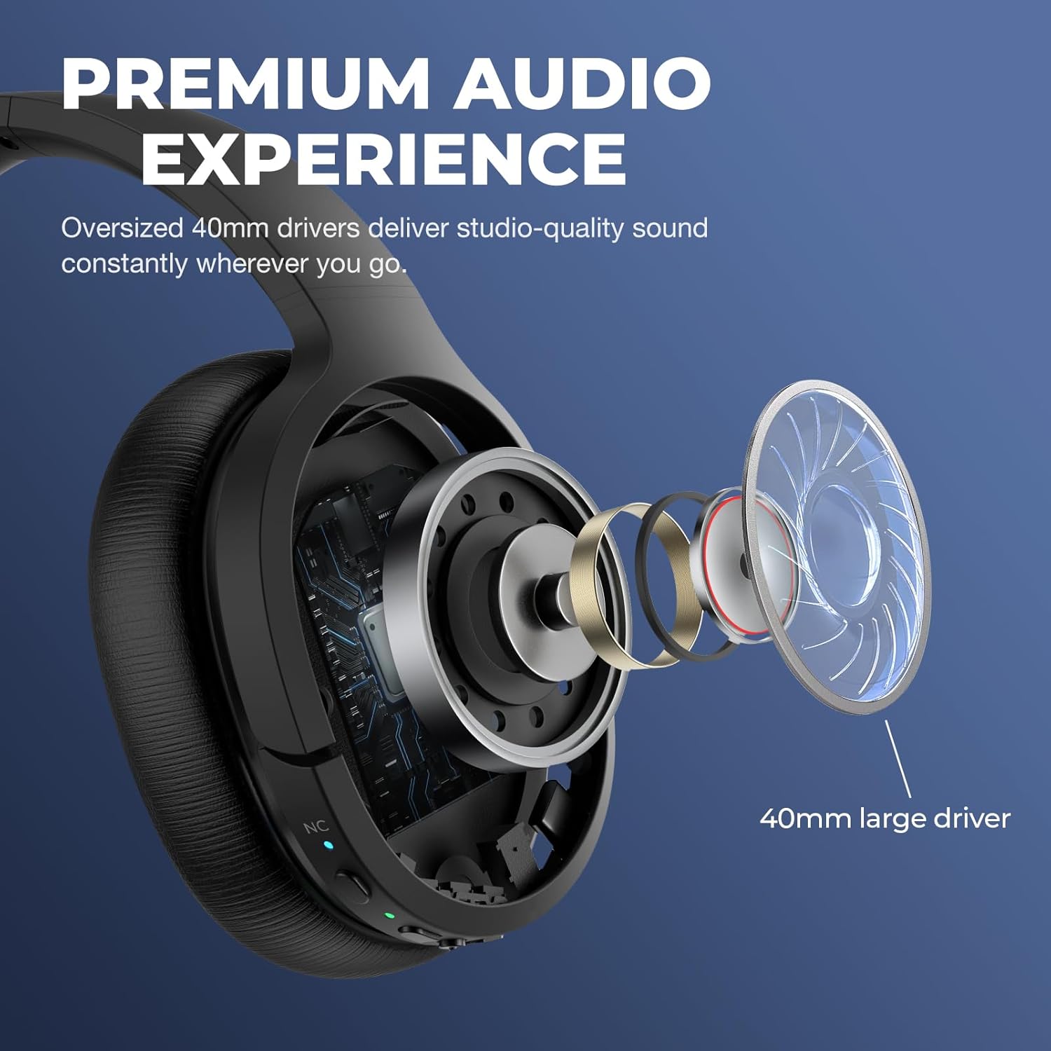 ORANGLES Good Headphones Bass Gaming Bluetooth Clear Sound Mic - detailed closeup view - Image 3 of 5 | great for travel | Texas | Free Shipping ORANGLES