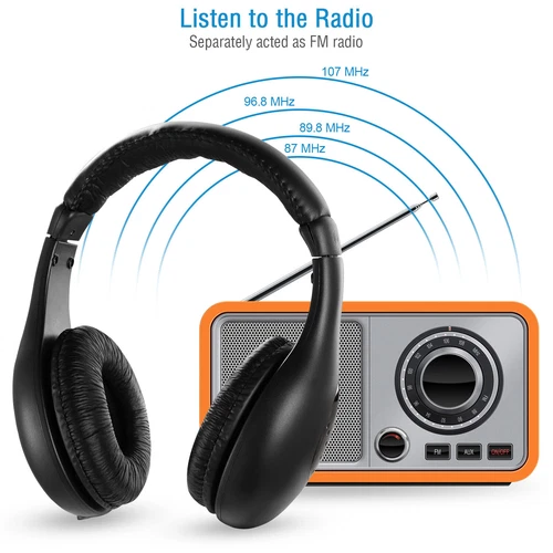 ORANGLES Over Ear In Ear Headphones Wireless RF HiFi With Transmitter Receiver - detailed closeup view - Image 3 of 6 | great for travel | Texas | Free Shipping ORANGLES