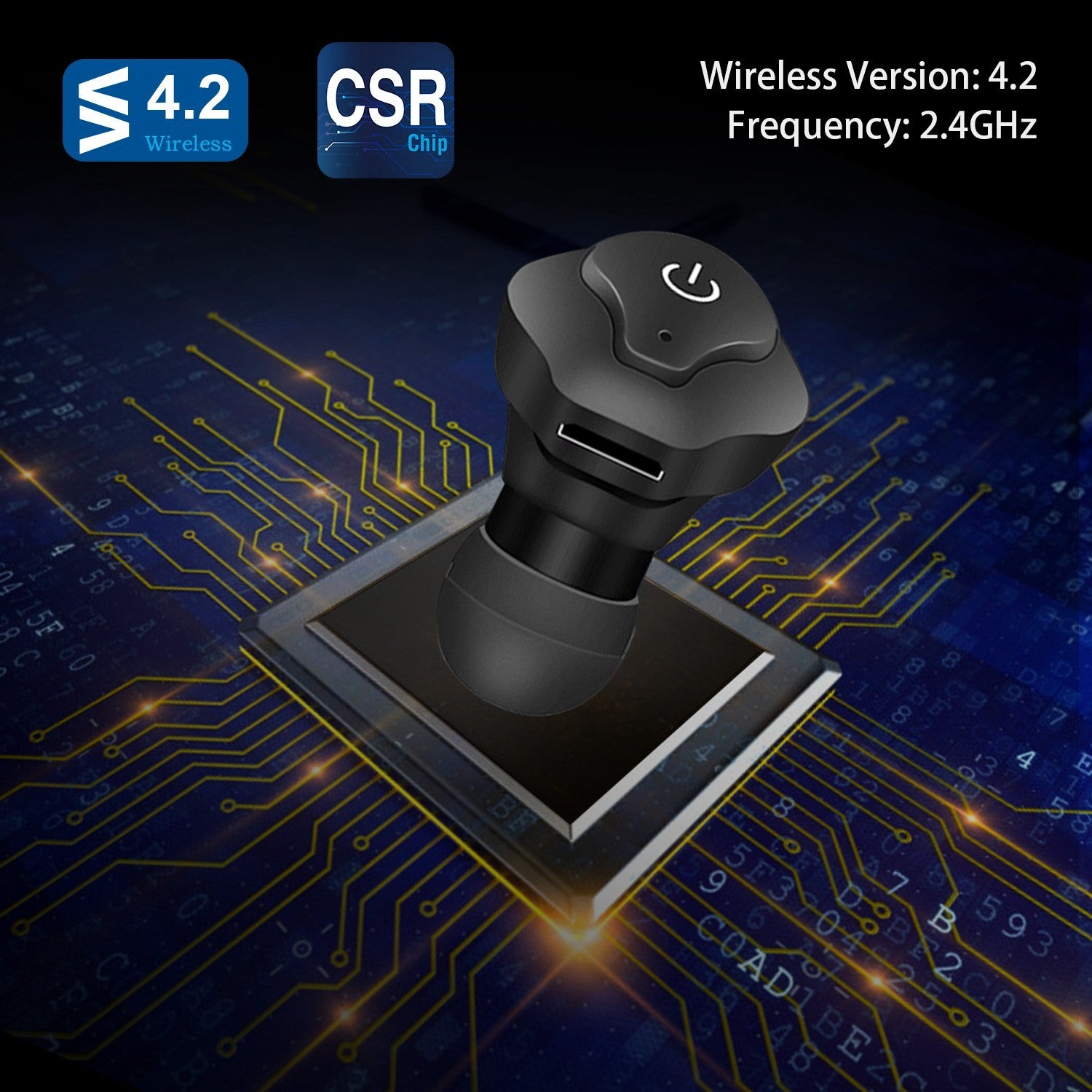 ORANGLES True Wireless Earbuds CSR V4.2 In‑Ear Stereo Headphones IP44 Waterproof Apt‑X TWS Noise Cancelling - high resolution display - Image 2 of 6 | perfect for office | California | Free Shipping ORANGLES