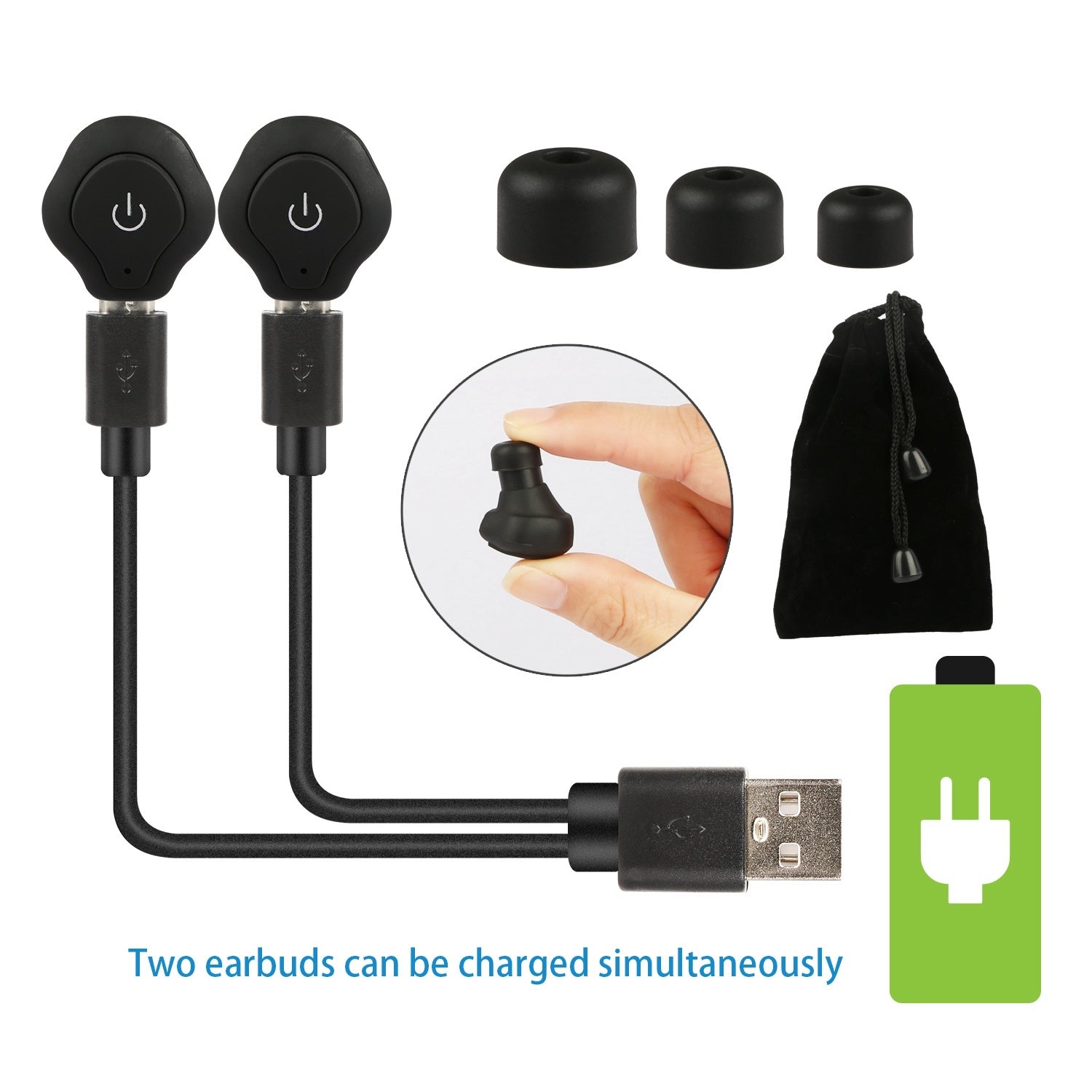 ORANGLES True Wireless Earbuds CSR V4.2 In‑Ear Stereo Headphones IP44 Waterproof Apt‑X TWS Noise Cancelling - full product showcase - Image 5 of 6 | suitable for professionals | Florida | Free Shipping ORANGLES