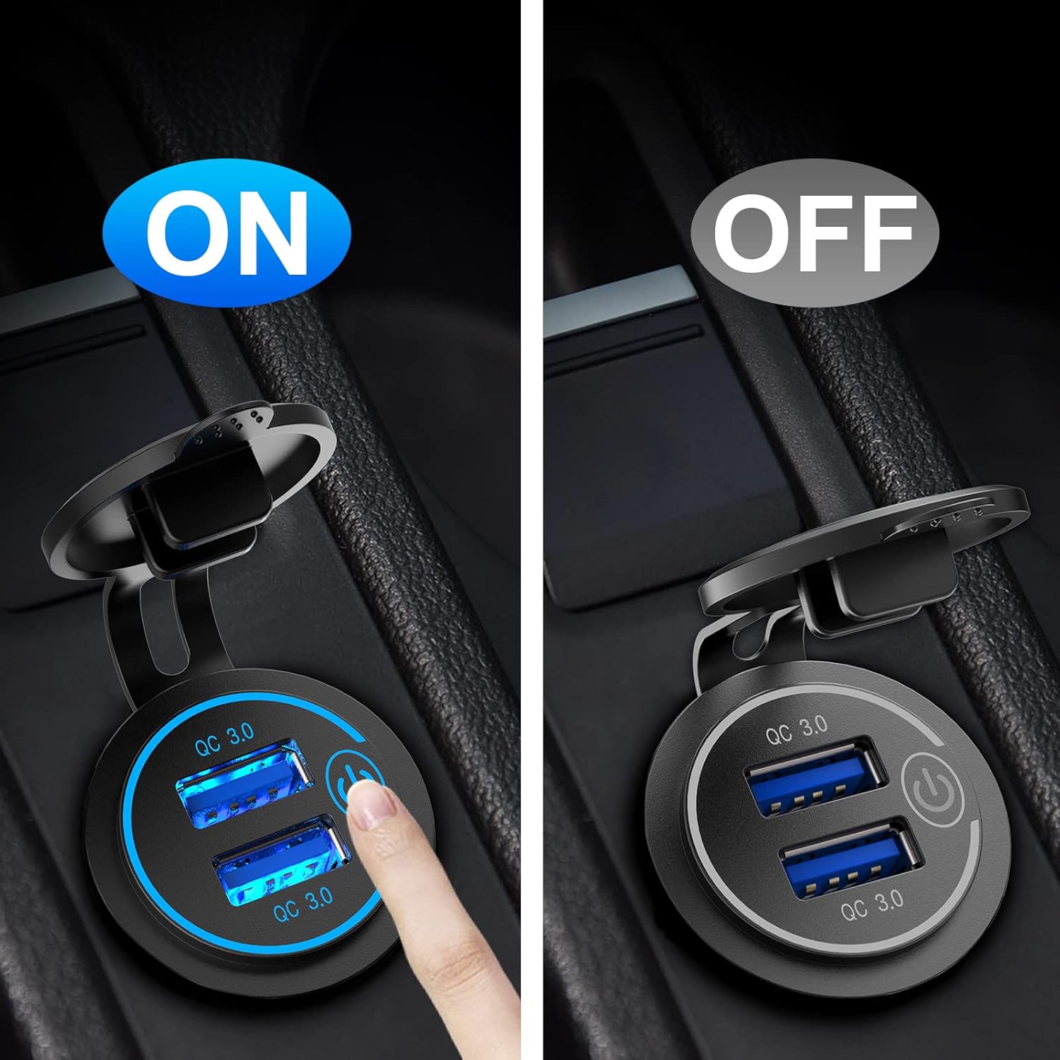 ORANGLES Car Charger Motorcycle & Boat Dual Fast Charge Adapter - angled perspective - Image 4 of 6 | excellent for daily use | New York | Free Shipping ORANGLES