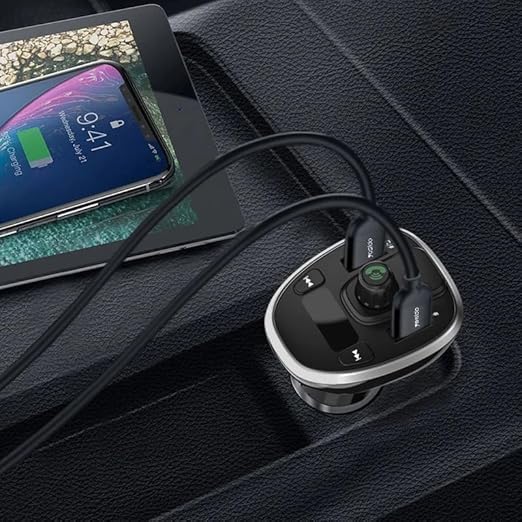 ORANGLES USB C Car Charger Dual Port Bluetooth Handsfree Adapter - detailed closeup view - Image 3 of 4 | great for travel | Texas | Free Shipping ORANGLES